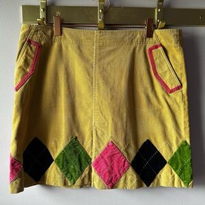 Lilly Pulitzer Tan Skirt with Pink, Green, and Black Accents